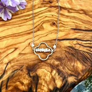 Opal & Sterling Silver Clover Necklace